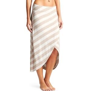 Athleta Ribbon Stripes Faux Wrap pull On Midi Skirt US women's S